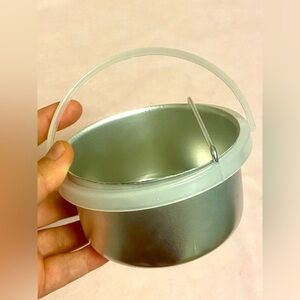 Silver Metal Bucket with Handle for a hair removal wax warmer machine